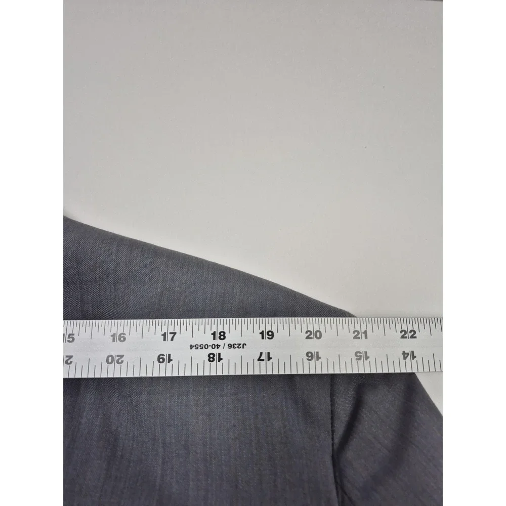 VTG Sansabelt Suit Mens 44 Gray Poly Wool 2 Piece 39x36 Elastic Waist USA NWT